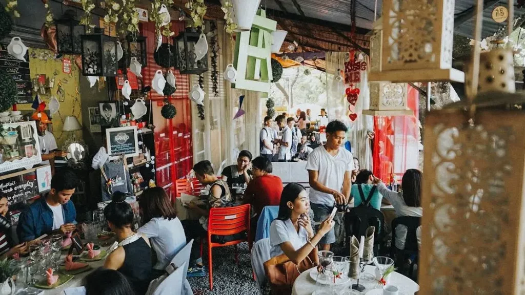 Customers enjoying a meal to illustrate increasing customer dwell time.