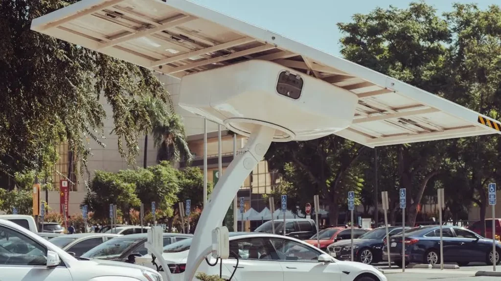 Solar-powered charging station for electric vehicles, illustrating how to add charging stations without complicating operations.