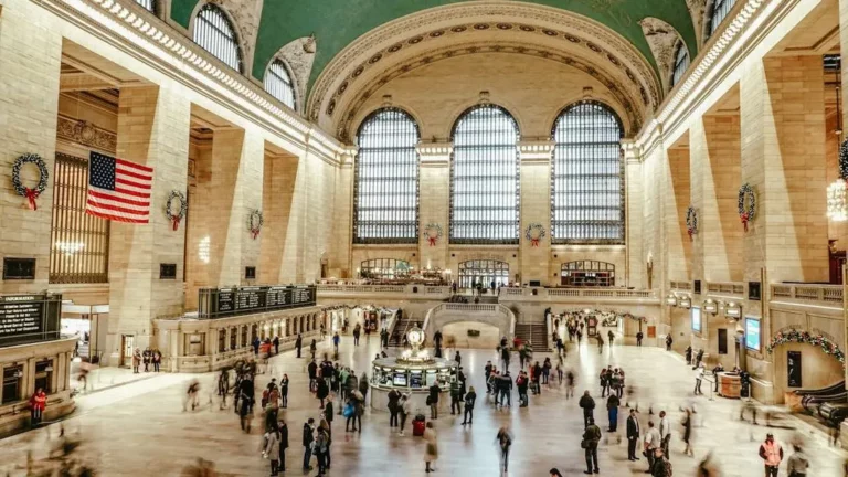 Grand Central Terminal bustling with commuters and iconic architecture in high-traffic venues.