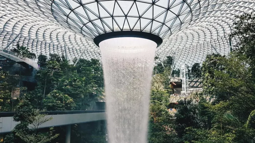 Millennials Expect from Shopping Malls and Hotels: Jewel Changi Airport's indoor waterfall